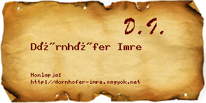 Dörnhöfer Imre névjegykártya