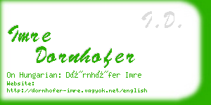 imre dornhofer business card
